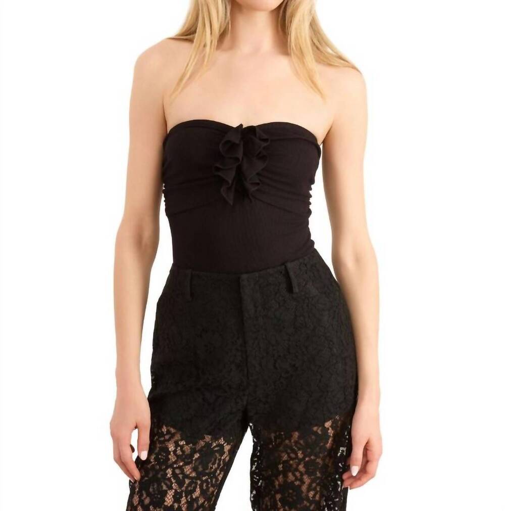 NEW CAMI NYC livvy strapless rib knit bodysuit in black